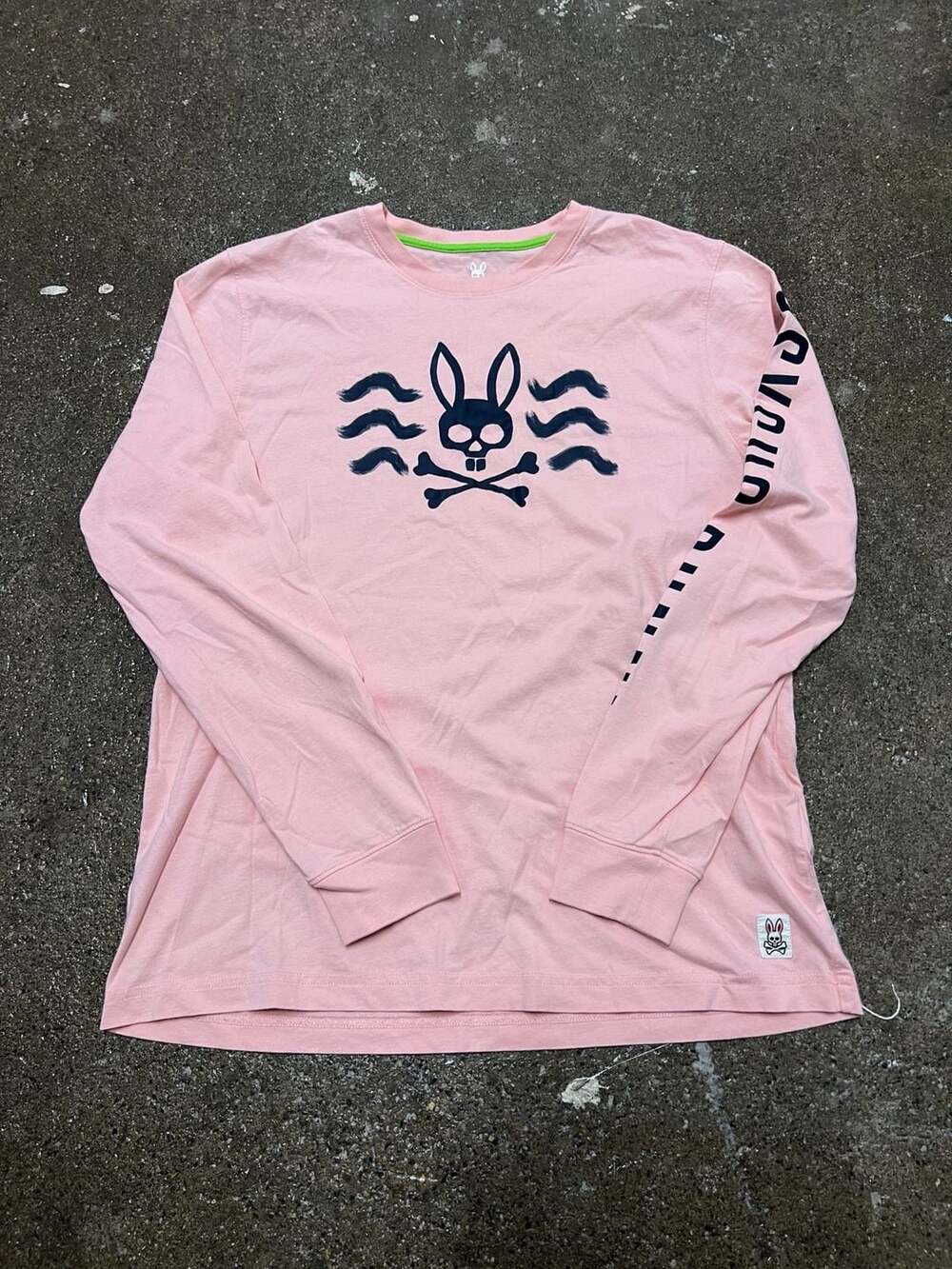 Psycho Bunny Long Sleeve Graphic Crew-Neck T-Shirt in Begonia Pink